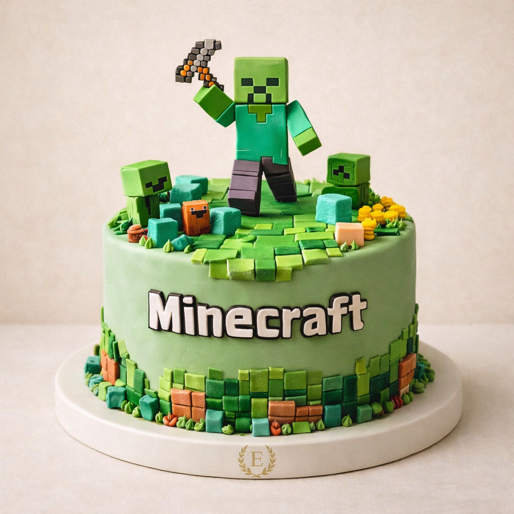 Minecraft Temalı Pasta