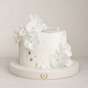 Taze Orkide Çiçekli Tasarım Pasta