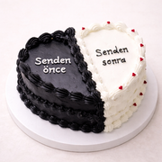 Senden Önce Senden Sonra Yazılı Kalp Pasta