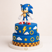 Sonic Temalı İki Katlı Pasta