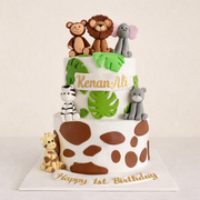 Safari Temalı Hayvan Figürlü Tasarım Pasta