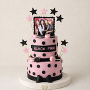 Black Pink Temalı İki Katlı Pasta