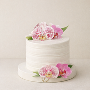 Taze Orkide Çiçekli Tasarım Pasta