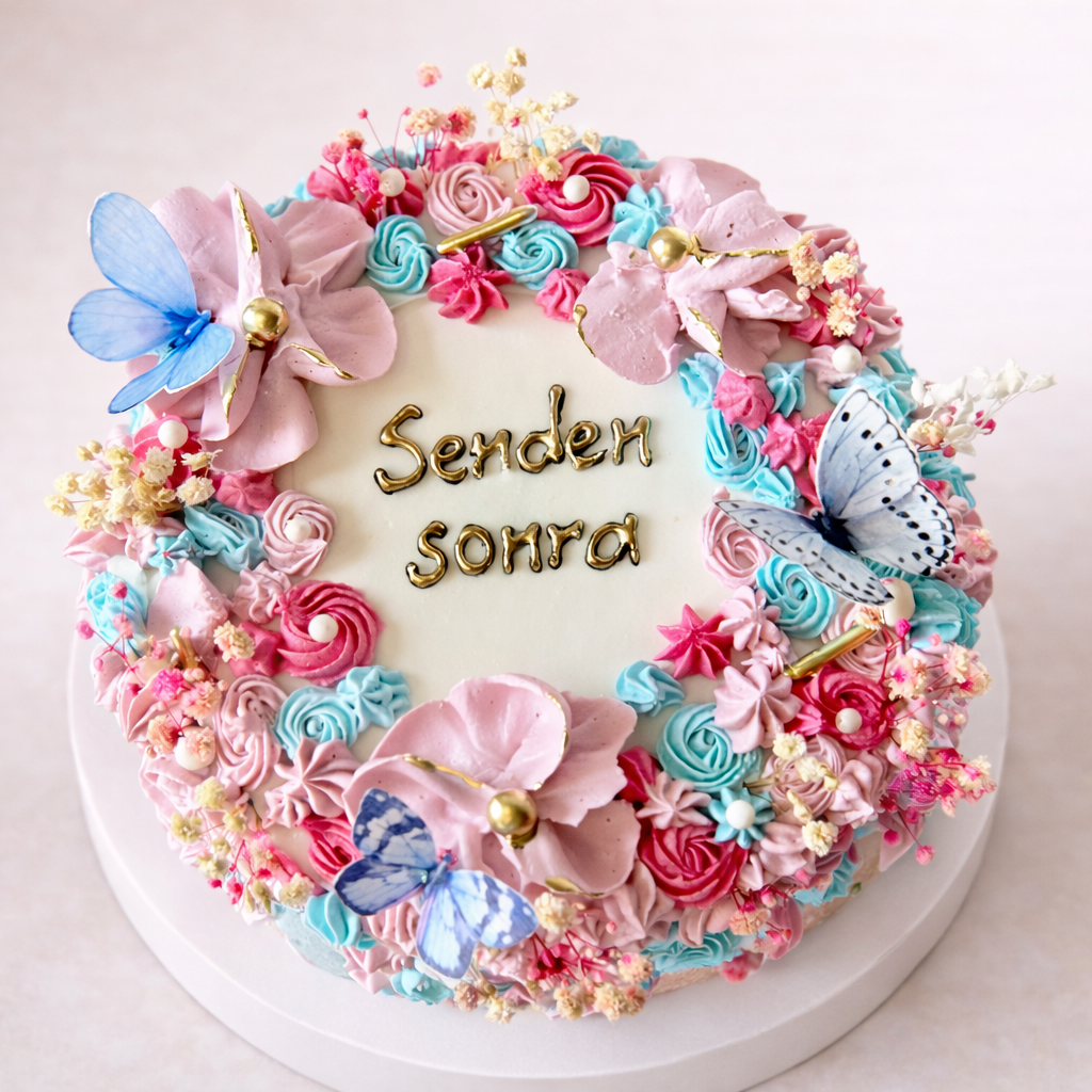 Senden Önce Senden Sonra Yazılı Pasta