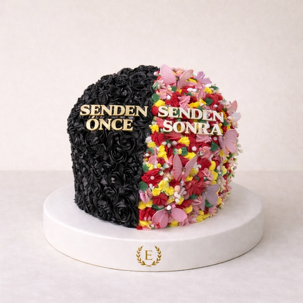 Senden Önce Senden Sonra Yazılı Pasta