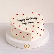 Happy Birthday My Love Yazılı Kalp Pasta