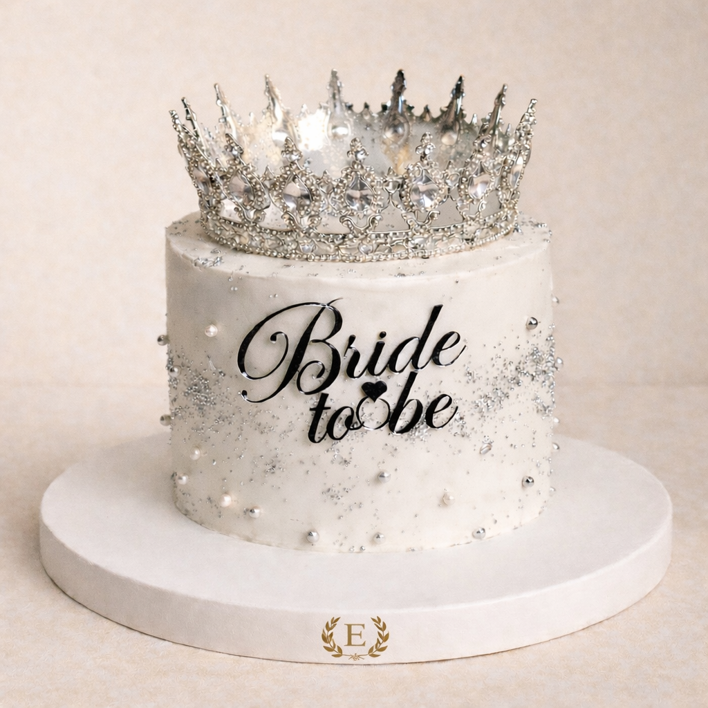 Bride To Be Beyaz Simli Taç Pasta
