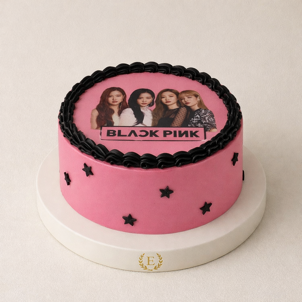 Black Pink Temalı Fotoğraflı Pasta