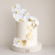 Taze Orkide Çiçekli Tasarım Pasta