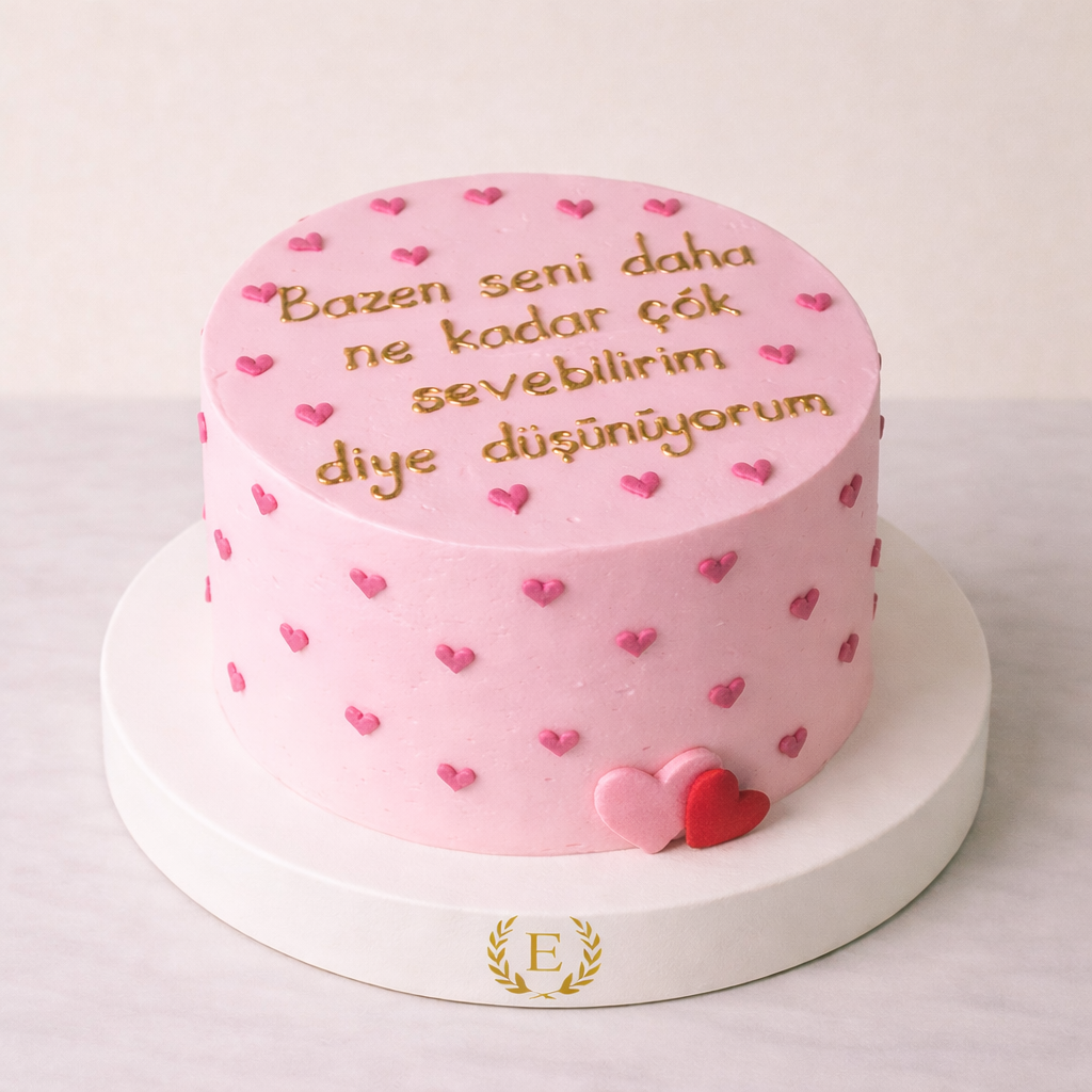 Bazen Seni Daha Ne Kadar Çok Sevebilirim Yazılı Kalpli Pasta