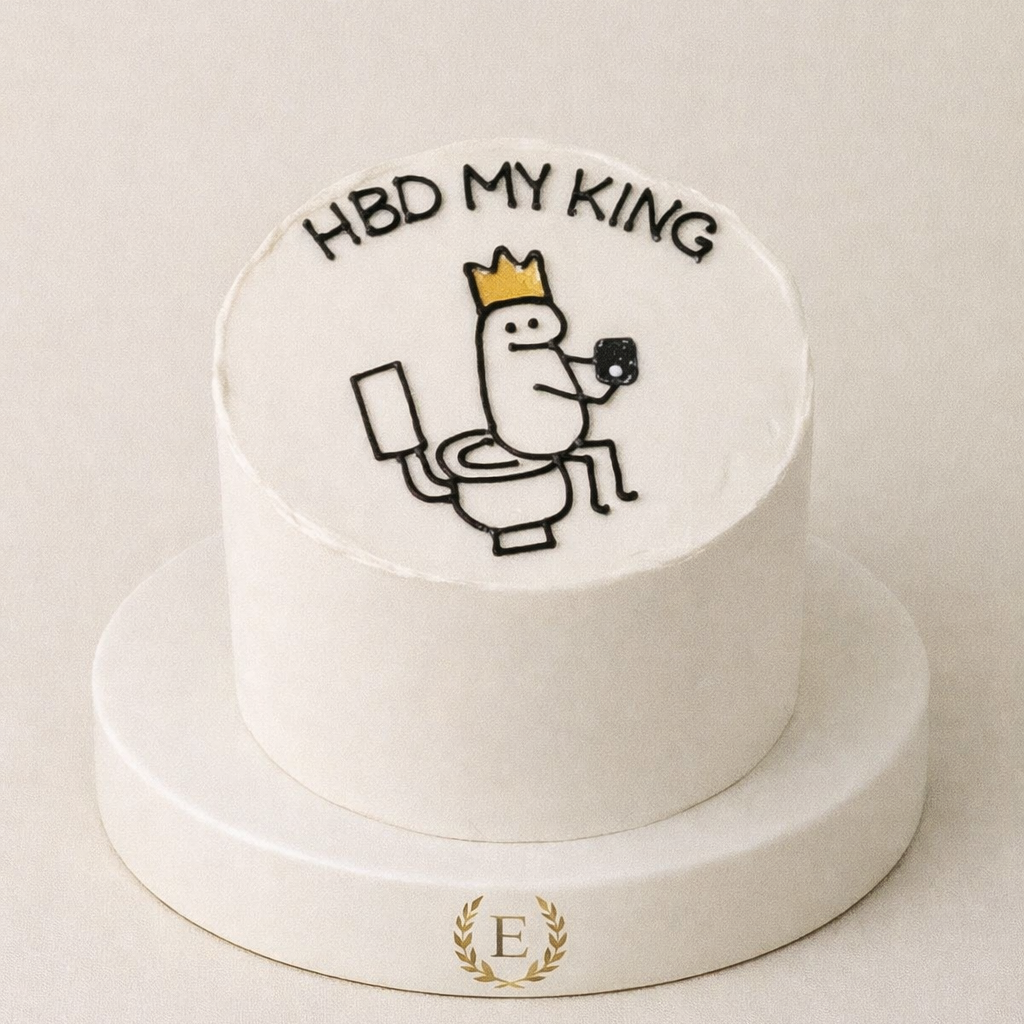 Hbd My King WC Eğlenceli Esprili Pasta
