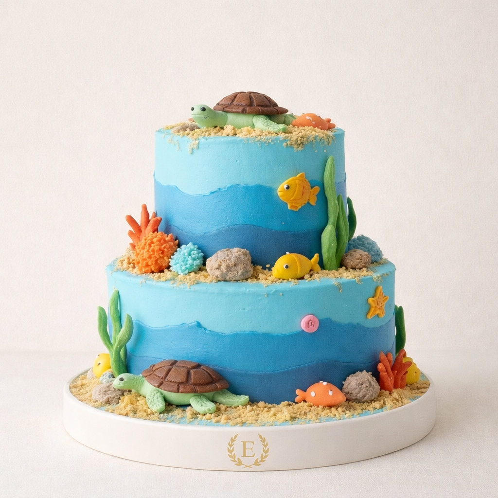 Deniz Temalı İki Katlı Pasta
