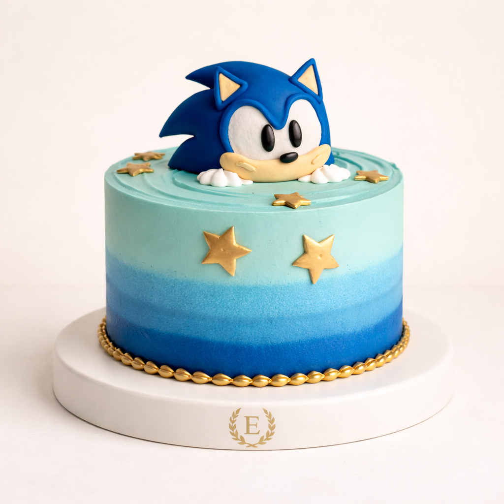 Sonic Temalı Mavi Pasta