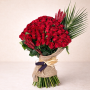 101 Kırmızı Güllerle Premium Buket