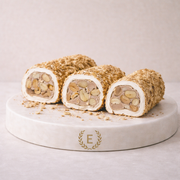 Kırık Badem Kaplı Fındık Kremalı Bademli Sarma Lokum