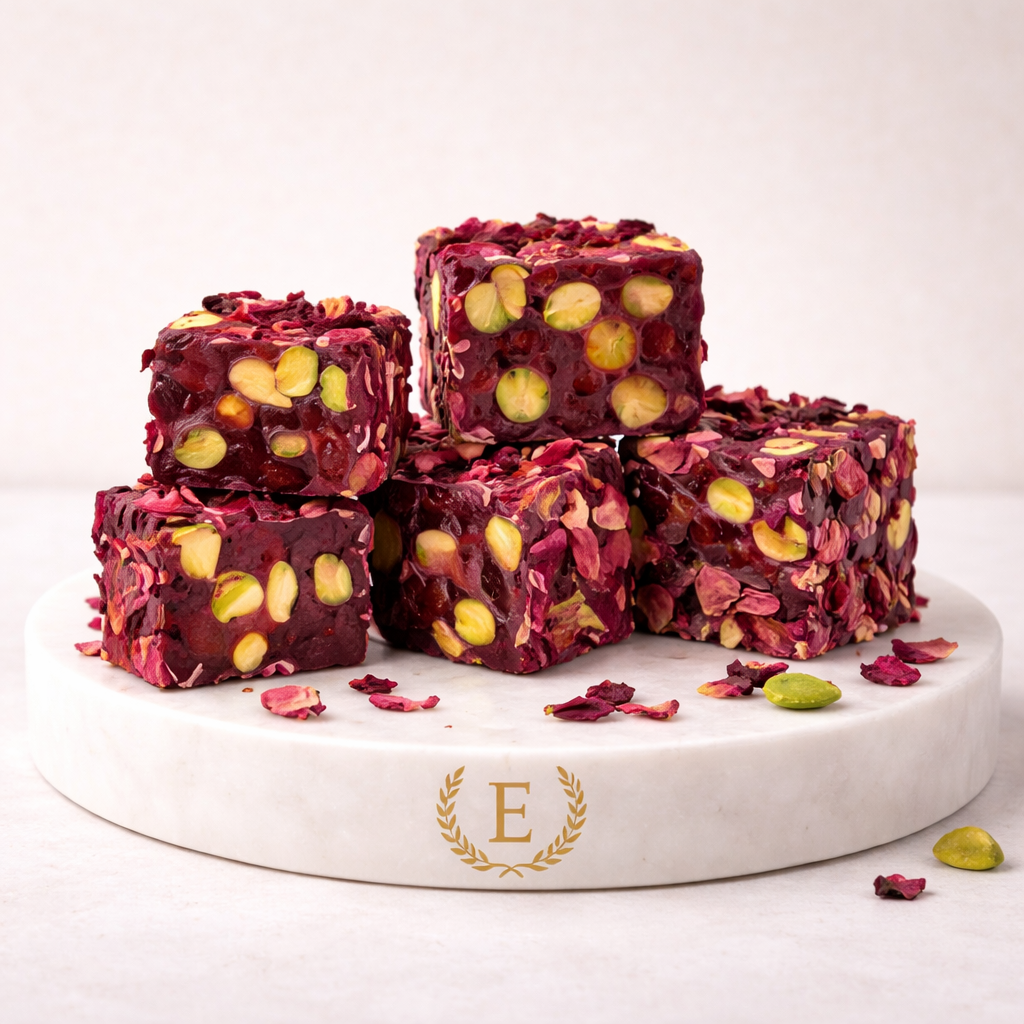 Gül Yaprağı Kaplı Antep Fıstıklı Lokum