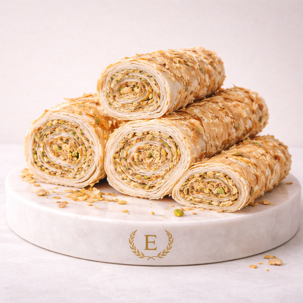 Çıtır Baklava Kaplı Dolgulu Sarma Lokum