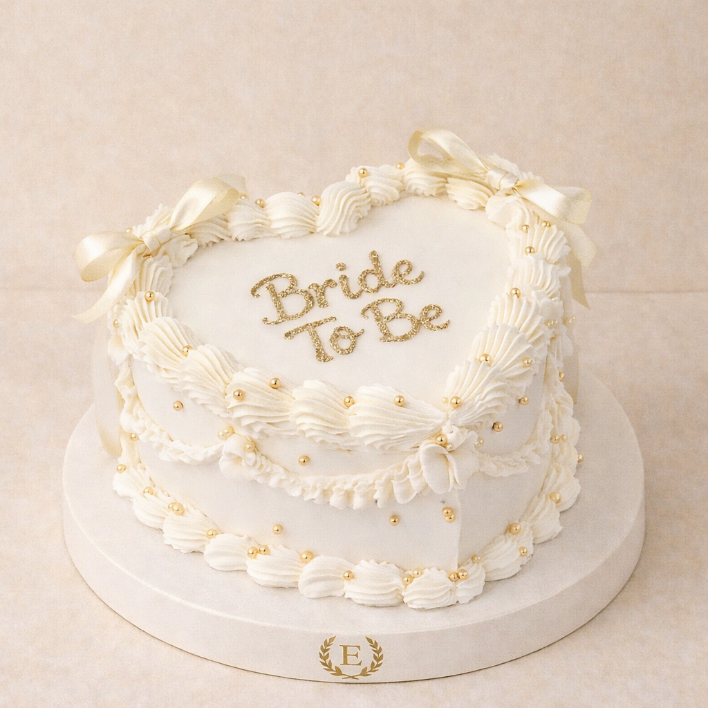 Bride to Be Beyaz Vintage Gold Yazılı Kap Pasta
