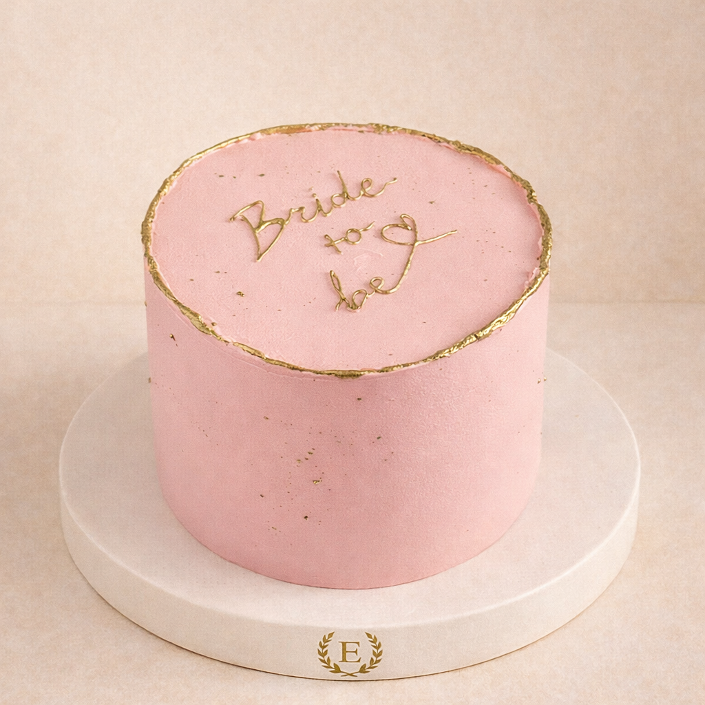 Bride to Be Pembe Gold Yazılı Pasta