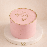Bride to Be Pembe Gold Yazılı Pasta