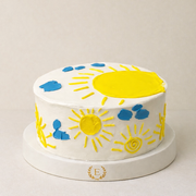 Güneş Temalı Kremalı Pasta