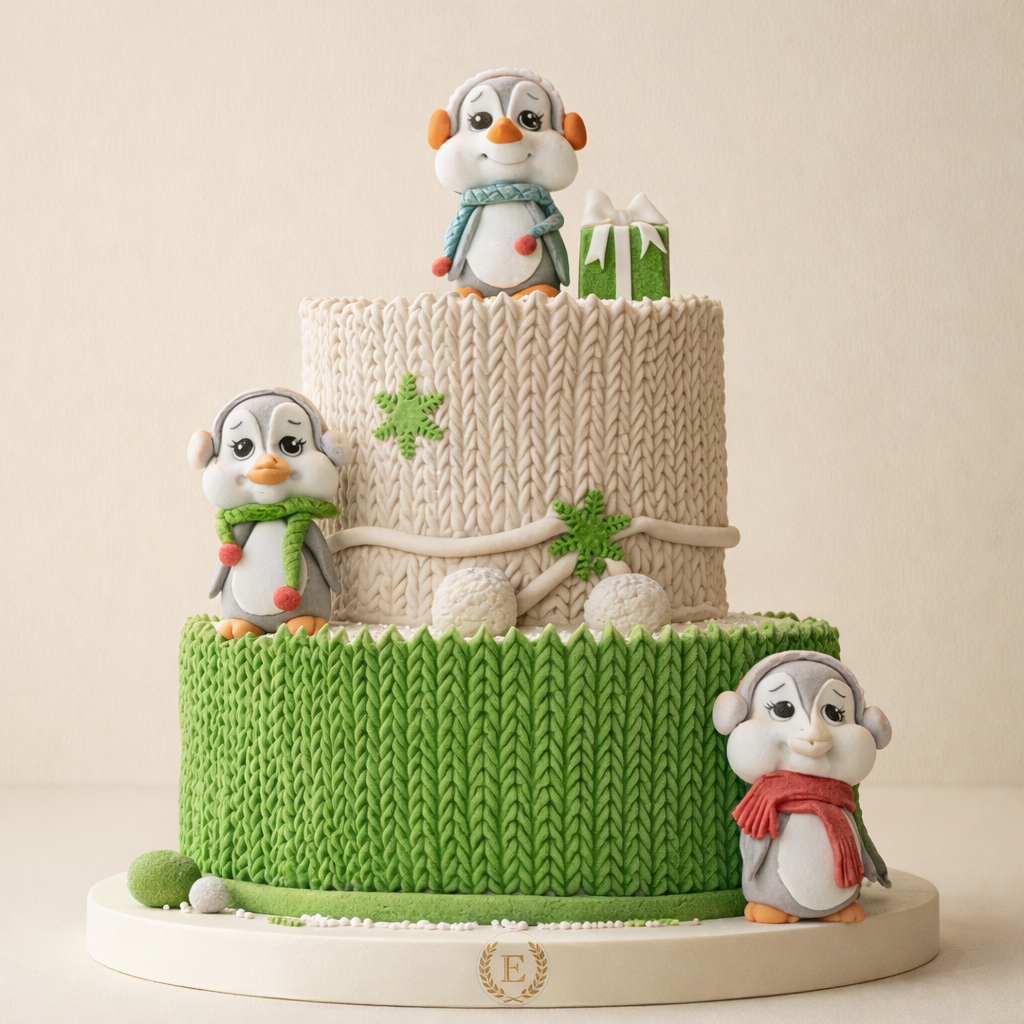 Penguen Temalı Pasta