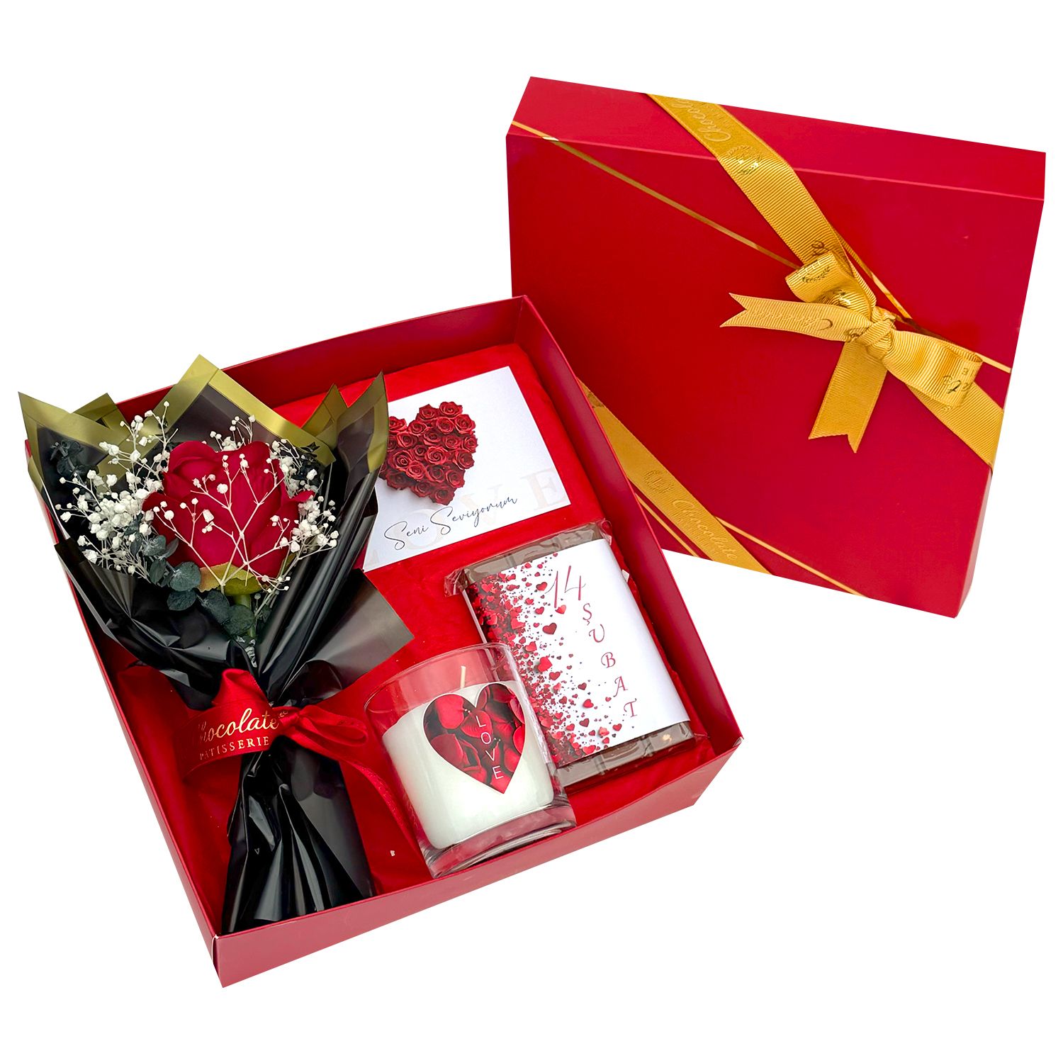 Kırmızı Kutuda Sevgiliye Özel Hediye Kutusu