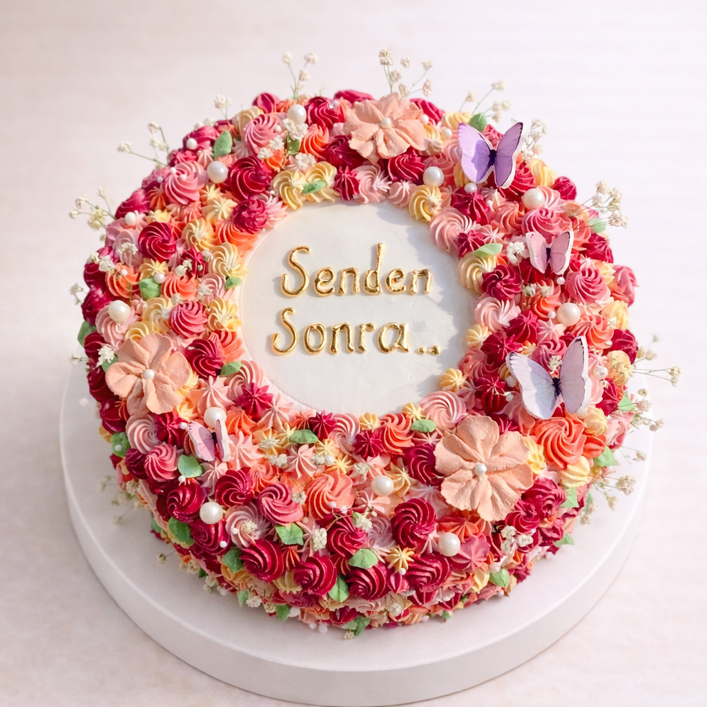 Senden Önce Senden Sonra Yazılı Pasta