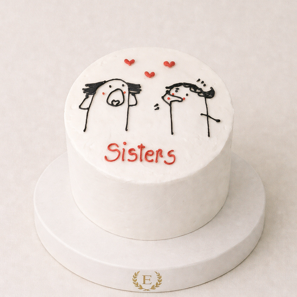 Sisters Kız Kardeşler Eğlenceli Esprili Pasta